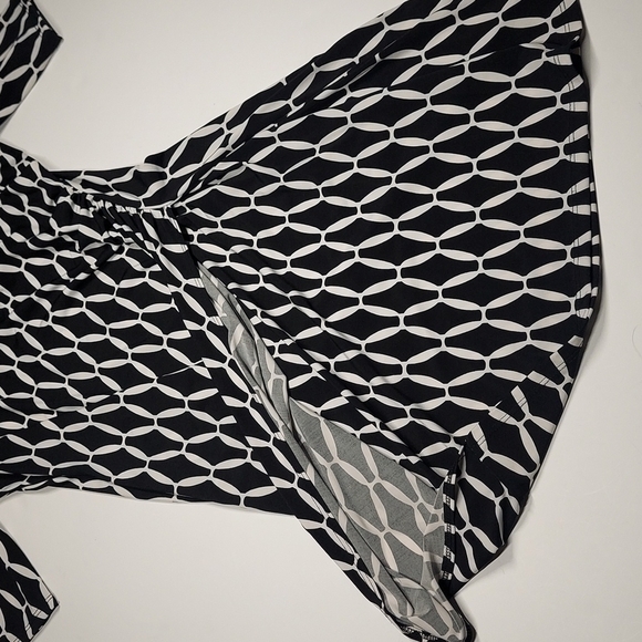 MSK BLACK & WHITE PRINT Midi Dress Size S - Picture 7 of 12